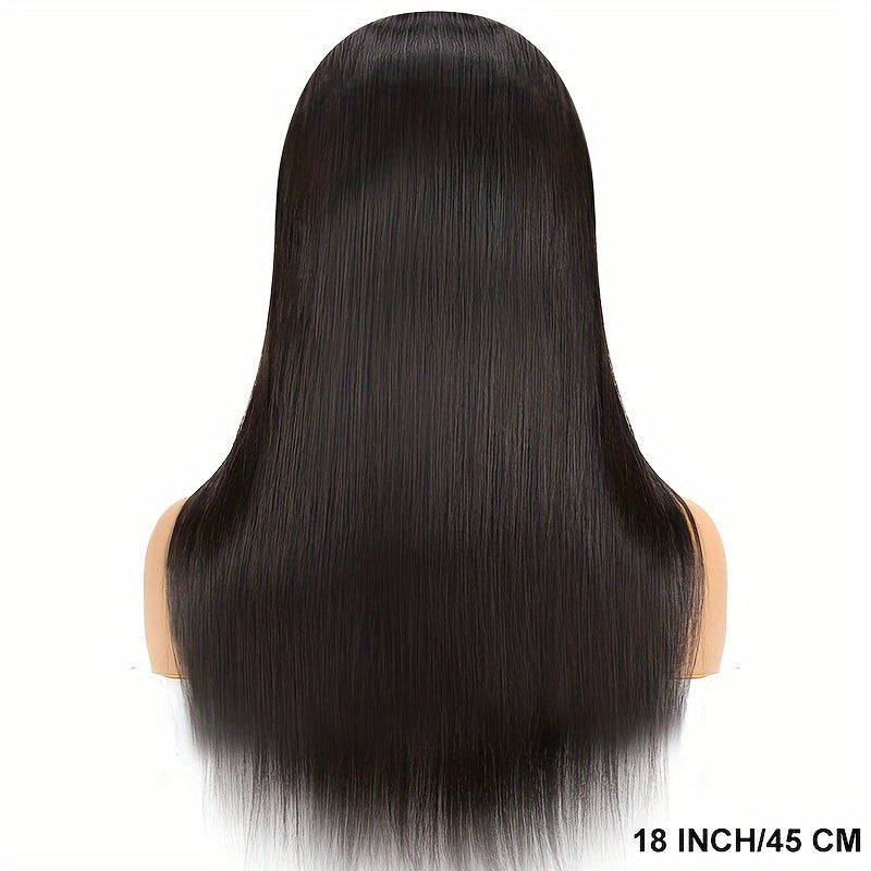 Luxurious 150% Density Human Hair Wig - Natural Looking Straight Hair with 4x4 HD Transparent Lace Front for Easy Styling, Ideal for Daily Wear & Special Occasions