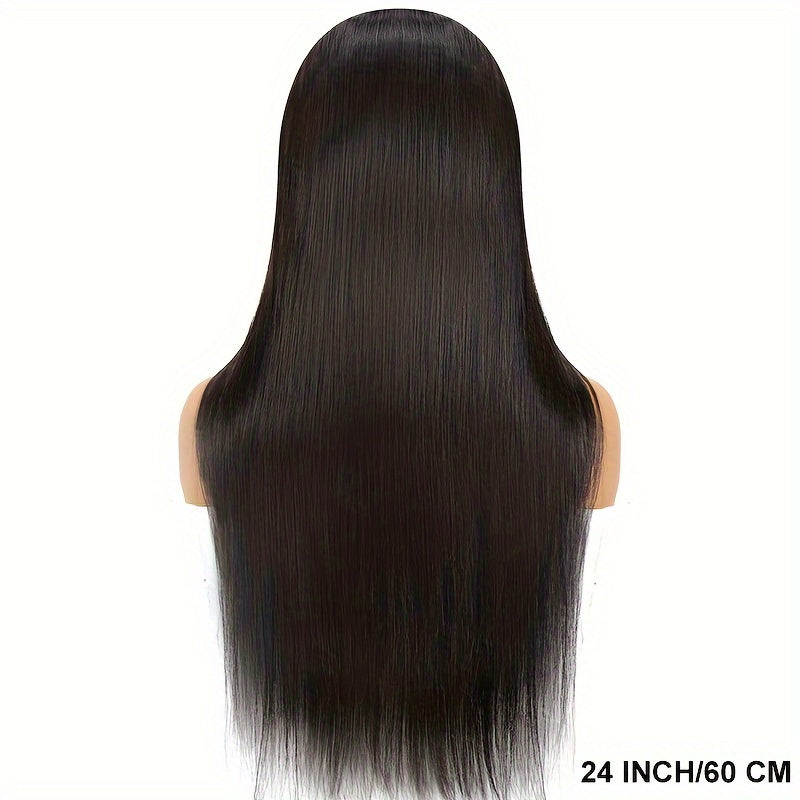 Luxurious 150% Density Human Hair Wig - Natural Looking Straight Hair with 4x4 HD Transparent Lace Front for Easy Styling, Ideal for Daily Wear & Special Occasions