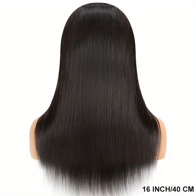 Luxurious 150% Density Human Hair Wig - Natural Looking Straight Hair with 4x4 HD Transparent Lace Front for Easy Styling, Ideal for Daily Wear & Special Occasions