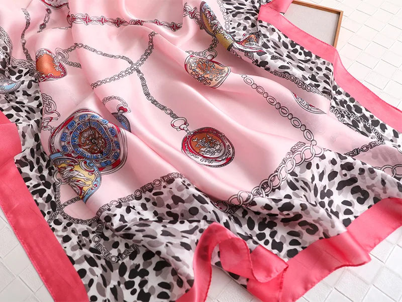 180x90cm Luxury Silk Scarf | Women's Summer Shawl & Beach Wrap | Designer Bandana for Ladies - Smooth Wigs