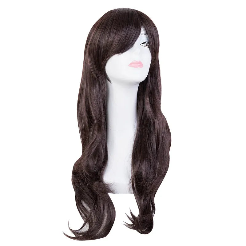Long Pink Wig | Wig with Red Ribbon & Wig Cap by SmoothWigs - Smooth Wigs