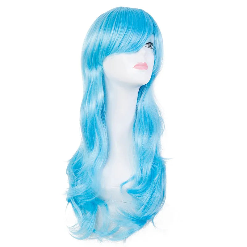 Long Pink Wig | Wig with Red Ribbon & Wig Cap by SmoothWigs - Smooth Wigs
