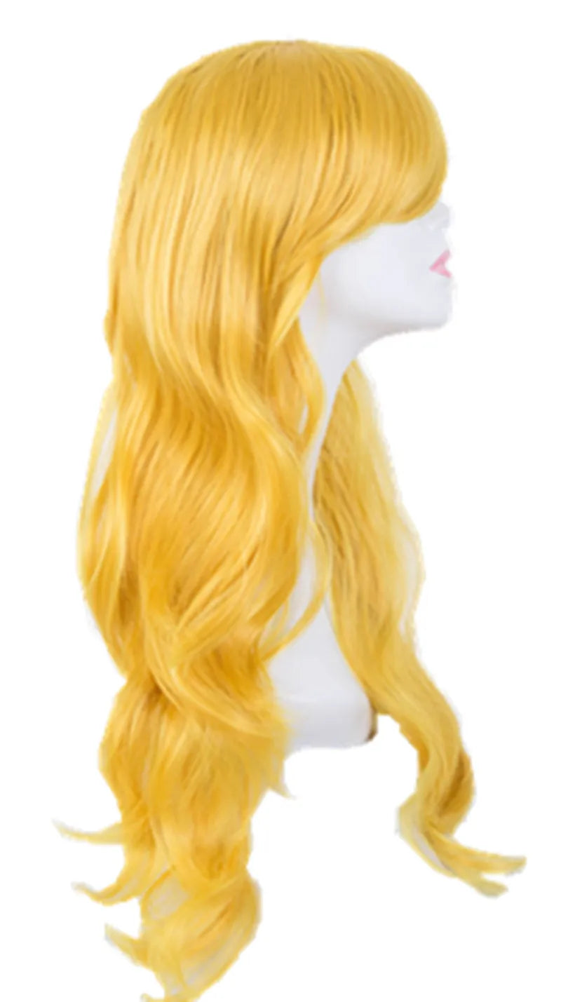 Long Pink Wig | Wig with Red Ribbon & Wig Cap by SmoothWigs - Smooth Wigs