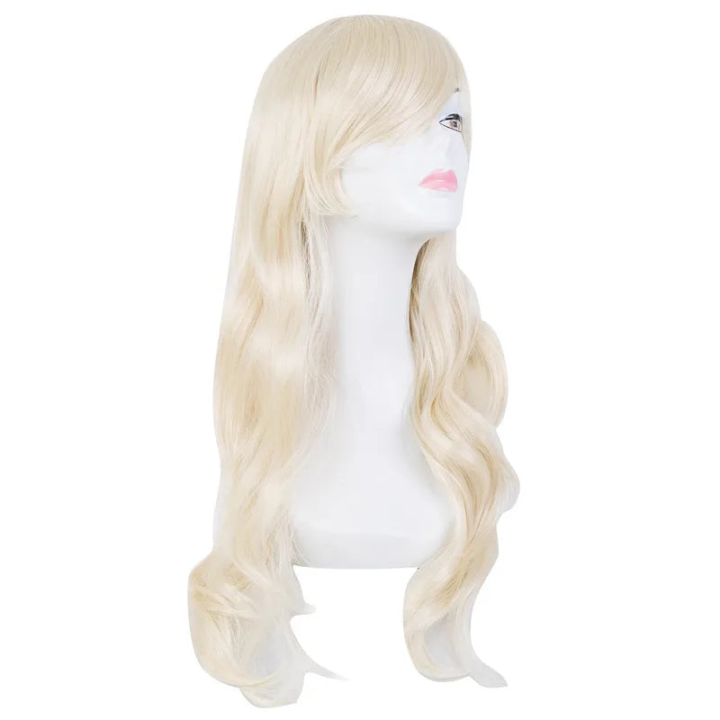 Long Pink Wig | Wig with Red Ribbon & Wig Cap by SmoothWigs - Smooth Wigs