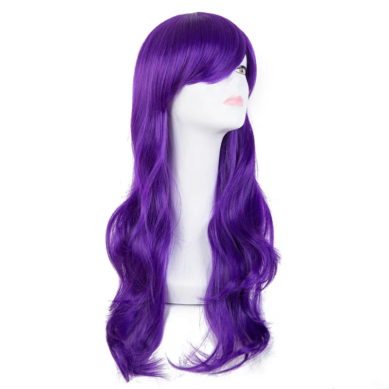 Long Pink Wig | Wig with Red Ribbon & Wig Cap by SmoothWigs - Smooth Wigs