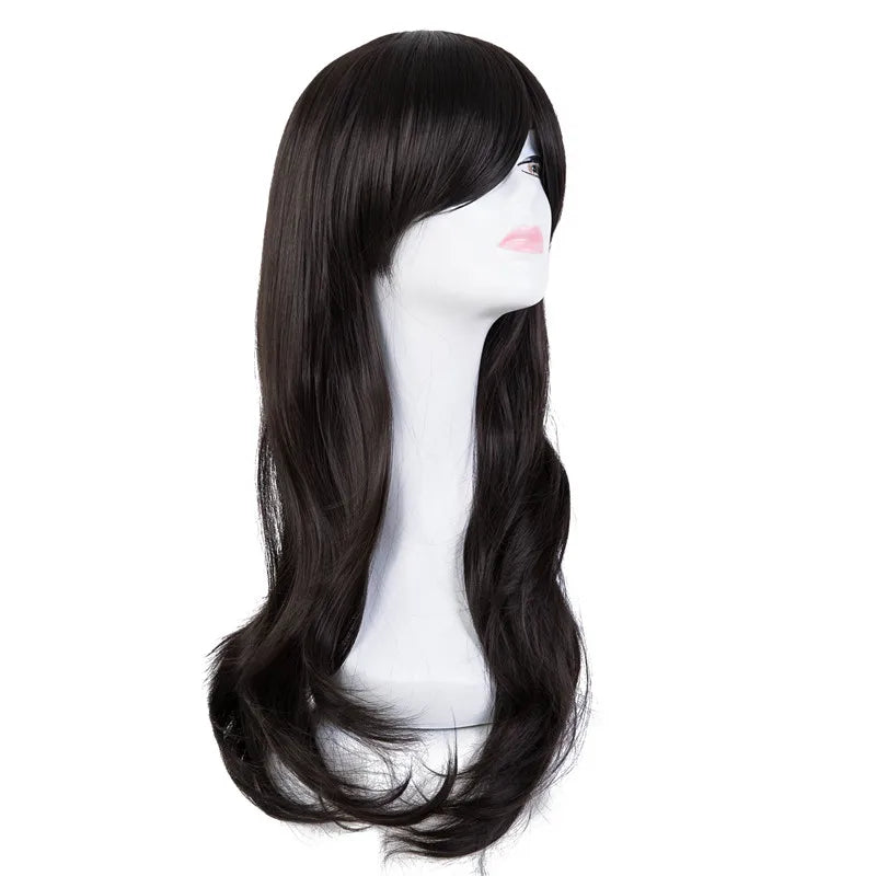 Long Pink Wig | Wig with Red Ribbon & Wig Cap by SmoothWigs - Smooth Wigs
