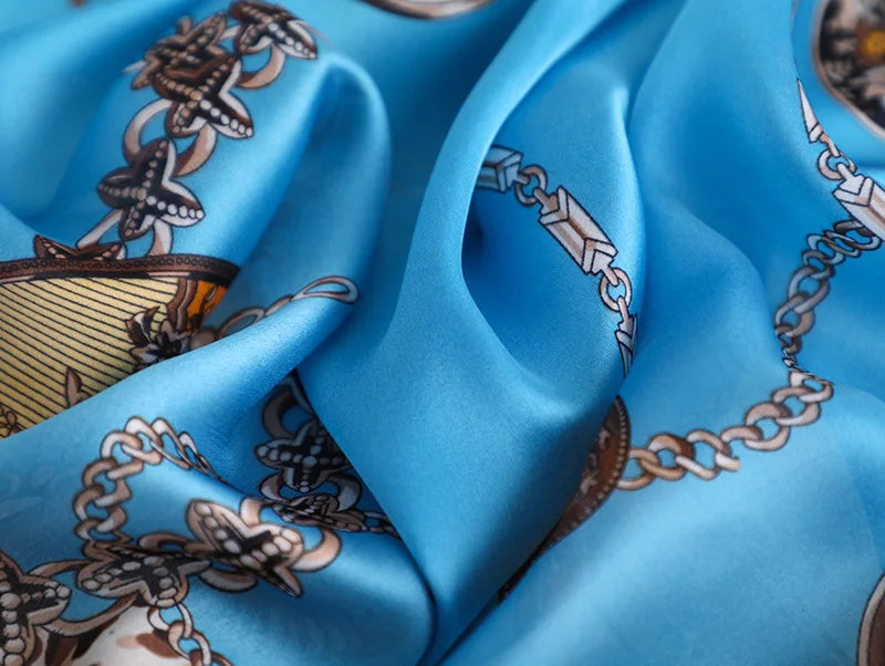 180x90cm Luxury Silk Scarf | Women's Summer Shawl & Beach Wrap | Designer Bandana for Ladies - Smooth Wigs