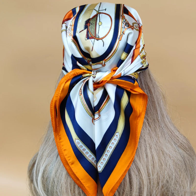 Luxury 70x70cm Silk Hijab | Sunscreen Beach Kerchief for Women | 2024 New Style Headscarf for All Seasons - Smooth Wigs
