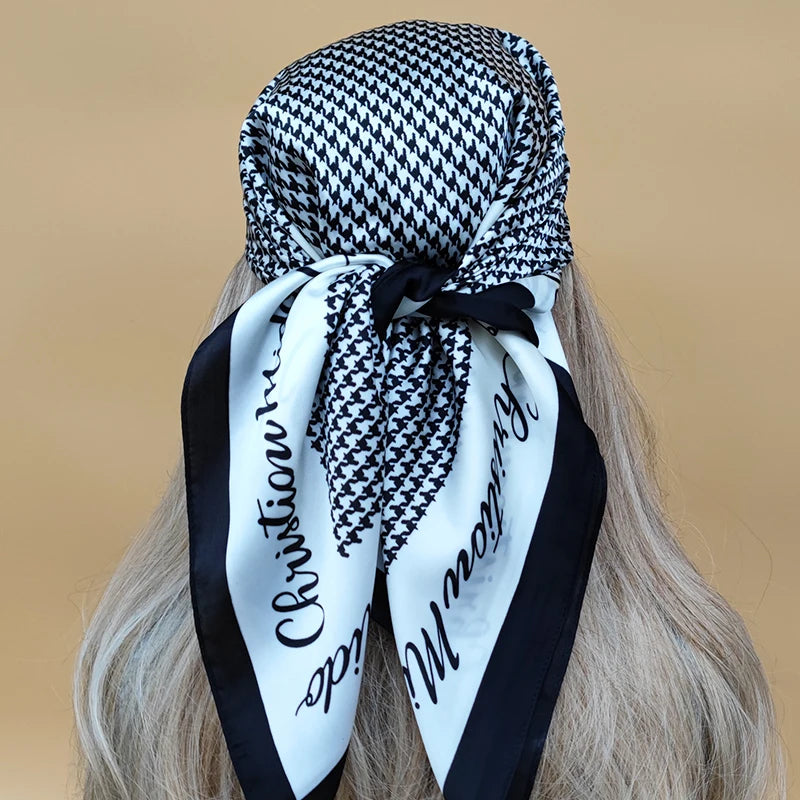Luxury 70x70cm Silk Hijab | Sunscreen Beach Kerchief for Women | 2024 New Style Headscarf for All Seasons - Smooth Wigs