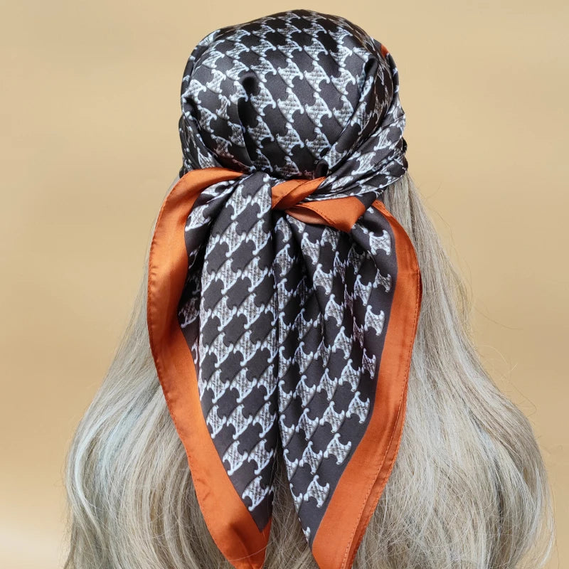 Luxury 70x70cm Silk Hijab | Sunscreen Beach Kerchief for Women | 2024 New Style Headscarf for All Seasons - Smooth Wigs
