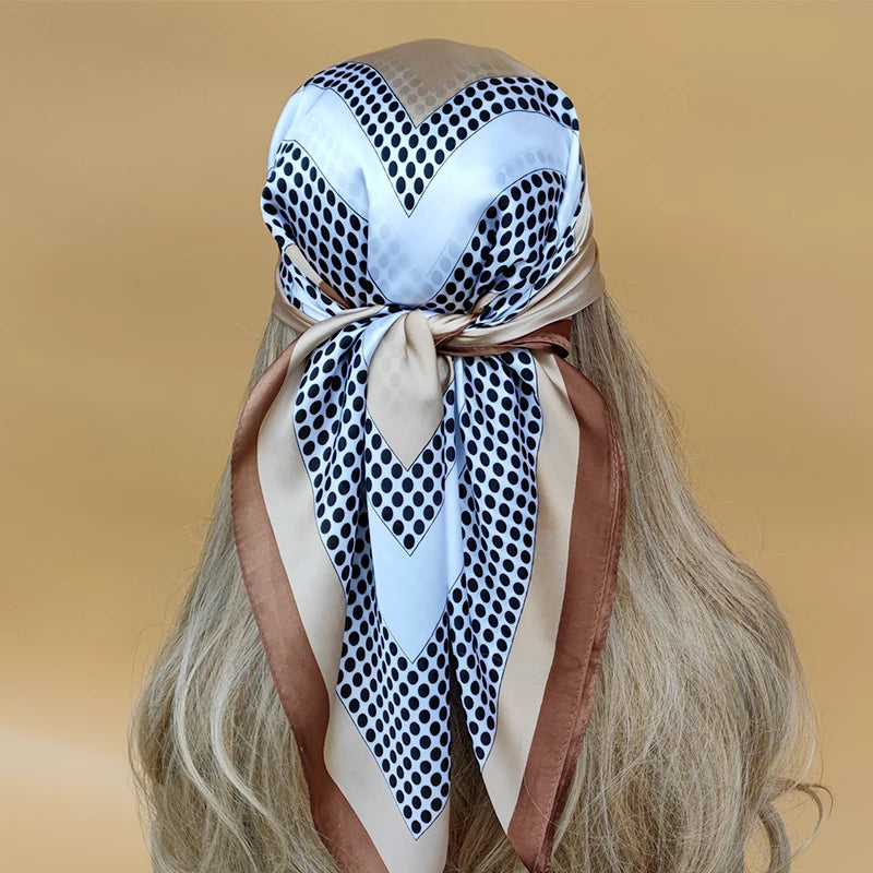Luxury 70x70cm Silk Hijab | Sunscreen Beach Kerchief for Women | 2024 New Style Headscarf for All Seasons - Smooth Wigs