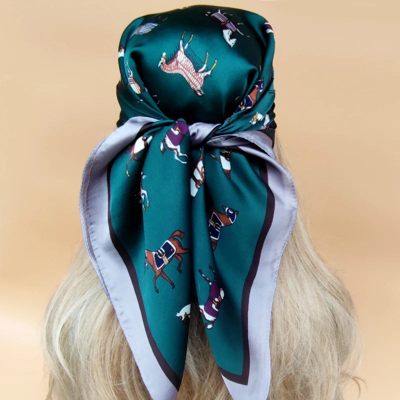 Luxury 70x70cm Silk Hijab | Sunscreen Beach Kerchief for Women | 2024 New Style Headscarf for All Seasons - Smooth Wigs