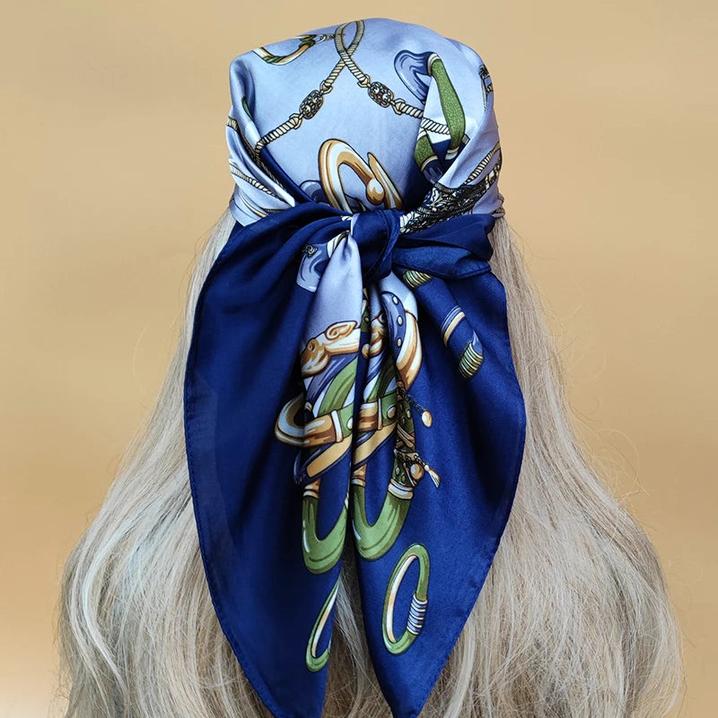 Luxury 70x70cm Silk Hijab | Sunscreen Beach Kerchief for Women | 2024 New Style Headscarf for All Seasons - Smooth Wigs