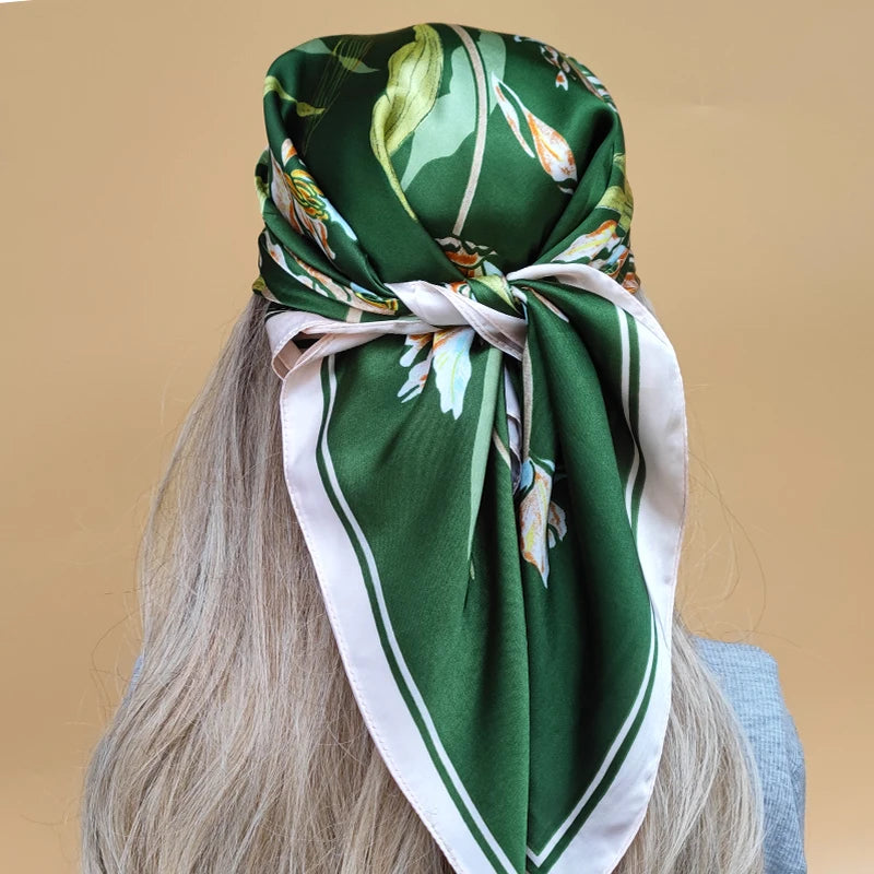 Luxury 70x70cm Silk Hijab | Sunscreen Beach Kerchief for Women | 2024 New Style Headscarf for All Seasons - Smooth Wigs