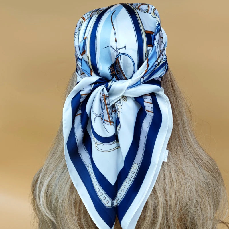 Luxury 70x70cm Silk Hijab | Sunscreen Beach Kerchief for Women | 2024 New Style Headscarf for All Seasons - Smooth Wigs