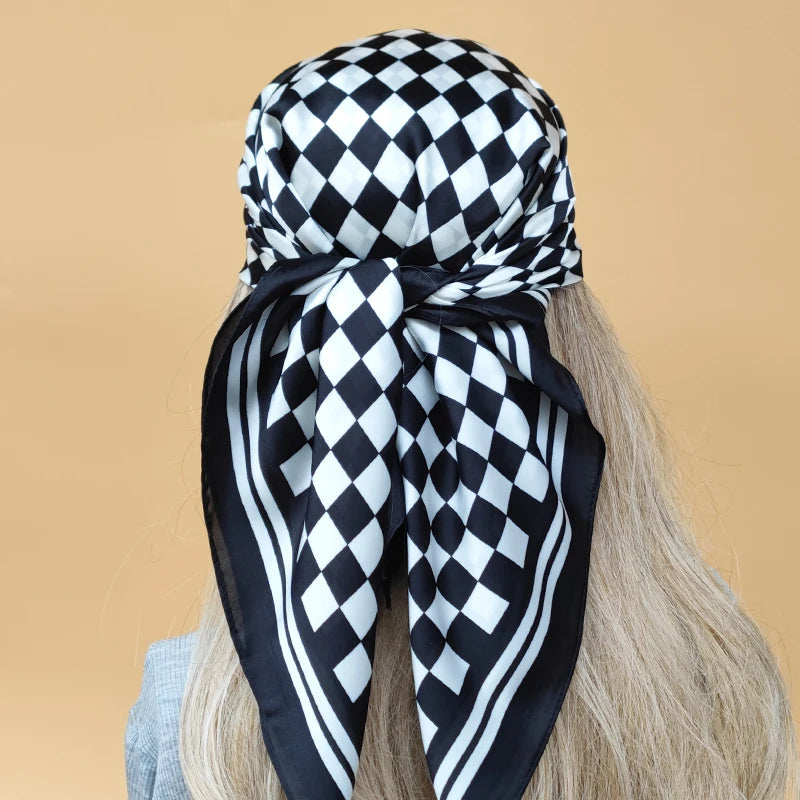 Luxury 70x70cm Silk Hijab | Sunscreen Beach Kerchief for Women | 2024 New Style Headscarf for All Seasons - Smooth Wigs