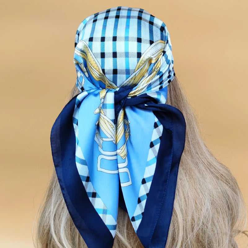 Luxury 70x70cm Silk Hijab | Sunscreen Beach Kerchief for Women | 2024 New Style Headscarf for All Seasons - Smooth Wigs