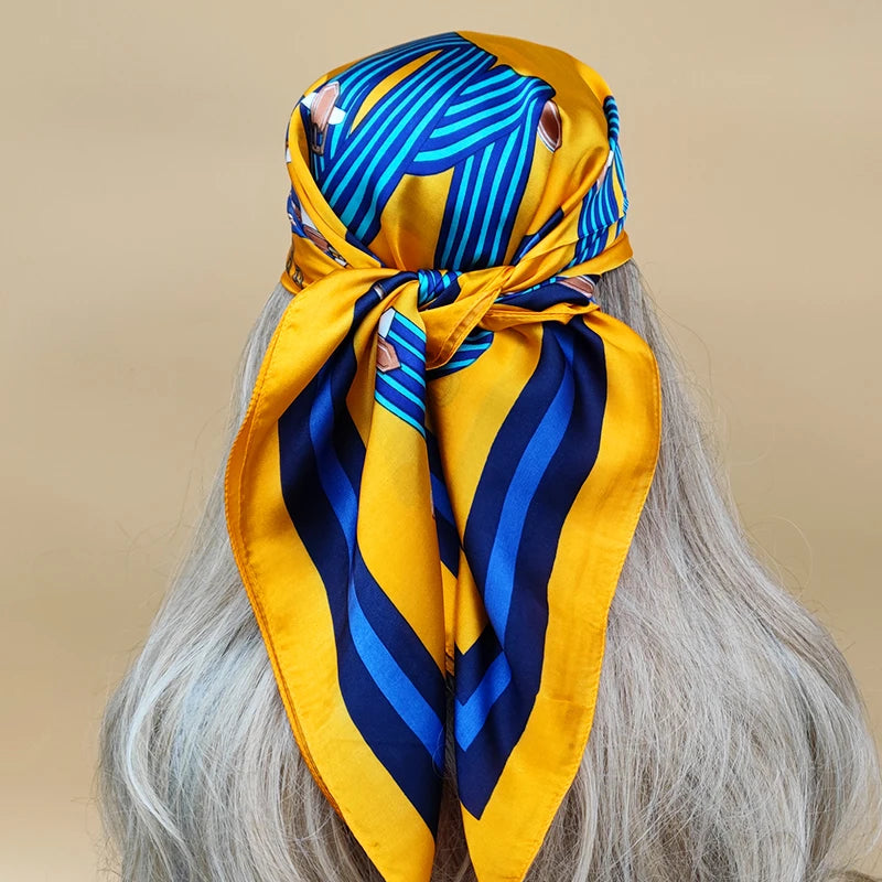 Luxury 70x70cm Silk Hijab | Sunscreen Beach Kerchief for Women | 2024 New Style Headscarf for All Seasons - Smooth Wigs