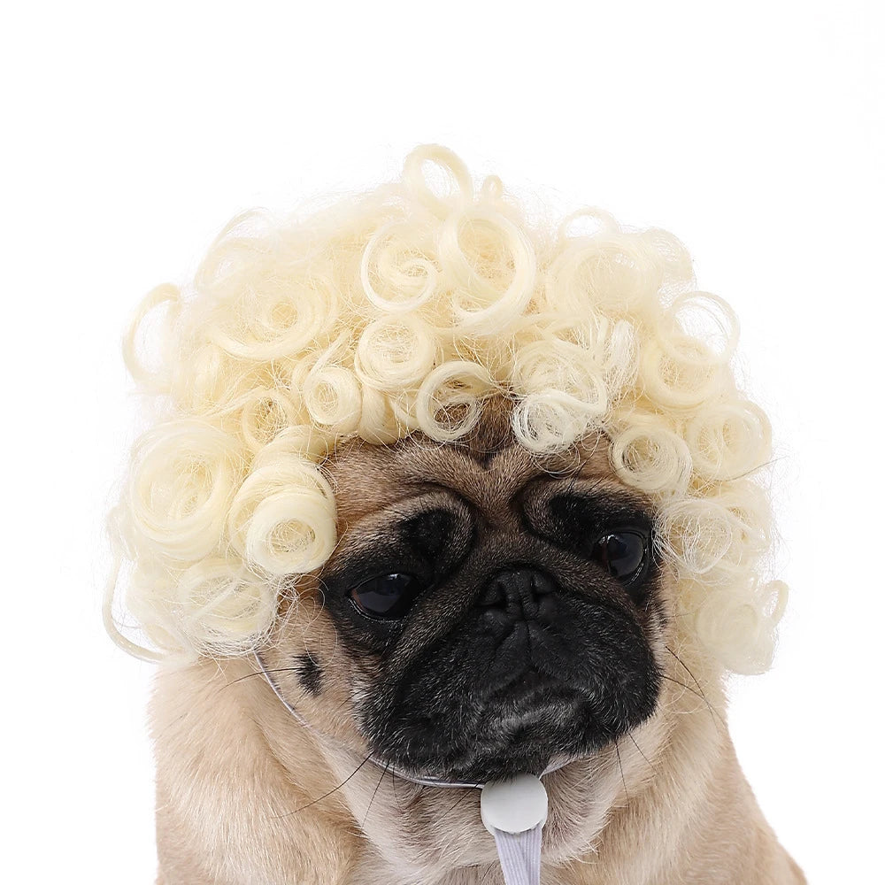 Pet Wig for Dogs & Cats | Curly Straight Hair Options | DIY Trim Halloween Costume Accessories - Smooth Wigs