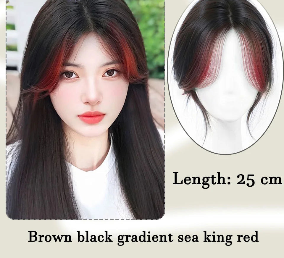 Synthetic Full Bangs Wig | Eight-Character Bangs Hairpiece for Women | Cover White Hair with Natural-Looking Top Wig by SmoothWigs - Smooth Wigs