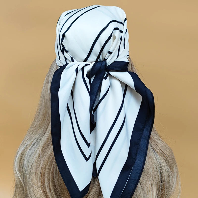 Luxury 70x70cm Silk Hijab | Sunscreen Beach Kerchief for Women | 2024 New Style Headscarf for All Seasons - Smooth Wigs