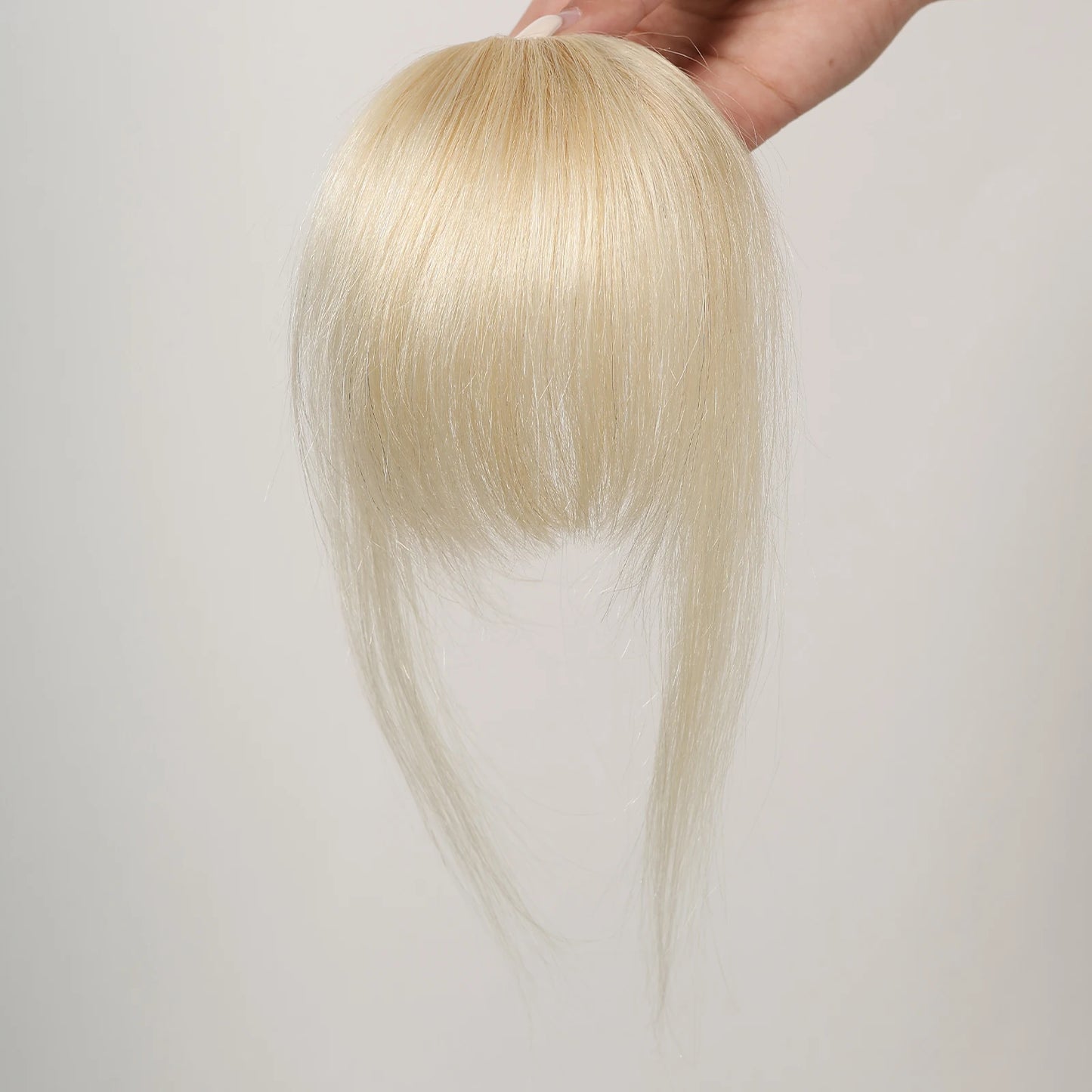 4.5-Inch Platinum Blonde Remy Human Hair Bangs | Clip-In Fringe Hairpiece for Women | 100% Human Hair Bangs Extension - Smooth Wigs