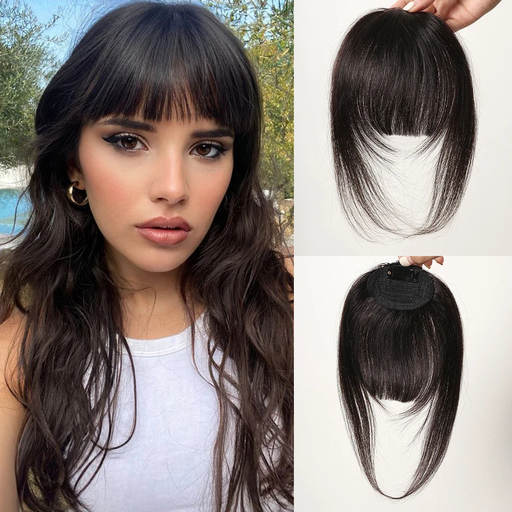 4.5-Inch Platinum Blonde Remy Human Hair Bangs | Clip-In Fringe Hairpiece for Women | 100% Human Hair Bangs Extension - Smooth Wigs