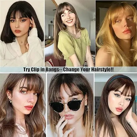 4.5-Inch Platinum Blonde Remy Human Hair Bangs | Clip-In Fringe Hairpiece for Women | 100% Human Hair Bangs Extension - Smooth Wigs
