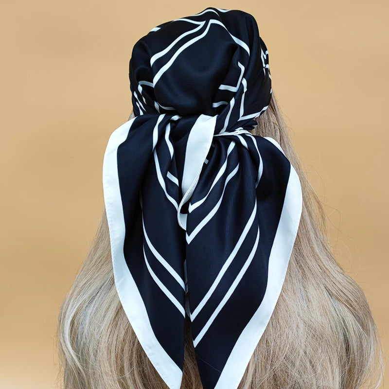 Luxury 70x70cm Silk Hijab | Sunscreen Beach Kerchief for Women | 2024 New Style Headscarf for All Seasons - Smooth Wigs