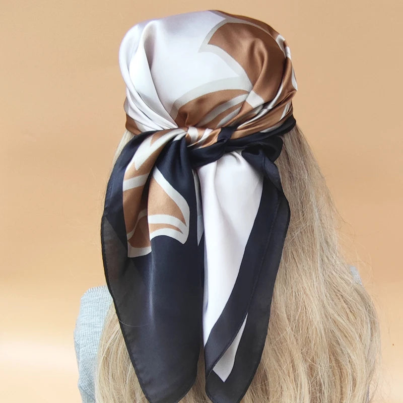 Luxury 70x70cm Silk Hijab | Sunscreen Beach Kerchief for Women | 2024 New Style Headscarf for All Seasons - Smooth Wigs