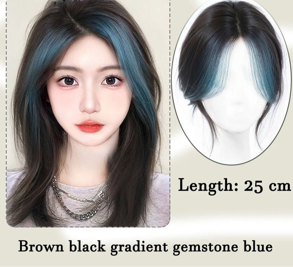 Synthetic Full Bangs Wig | Eight-Character Bangs Hairpiece for Women | Cover White Hair with Natural-Looking Top Wig by SmoothWigs - Smooth Wigs