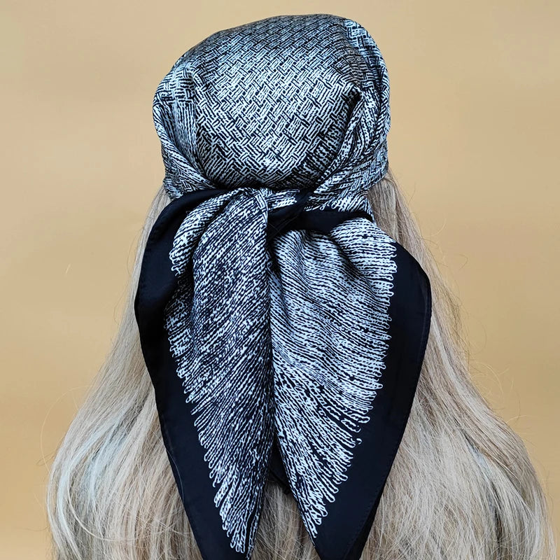 Luxury 70x70cm Silk Hijab | Sunscreen Beach Kerchief for Women | 2024 New Style Headscarf for All Seasons - Smooth Wigs
