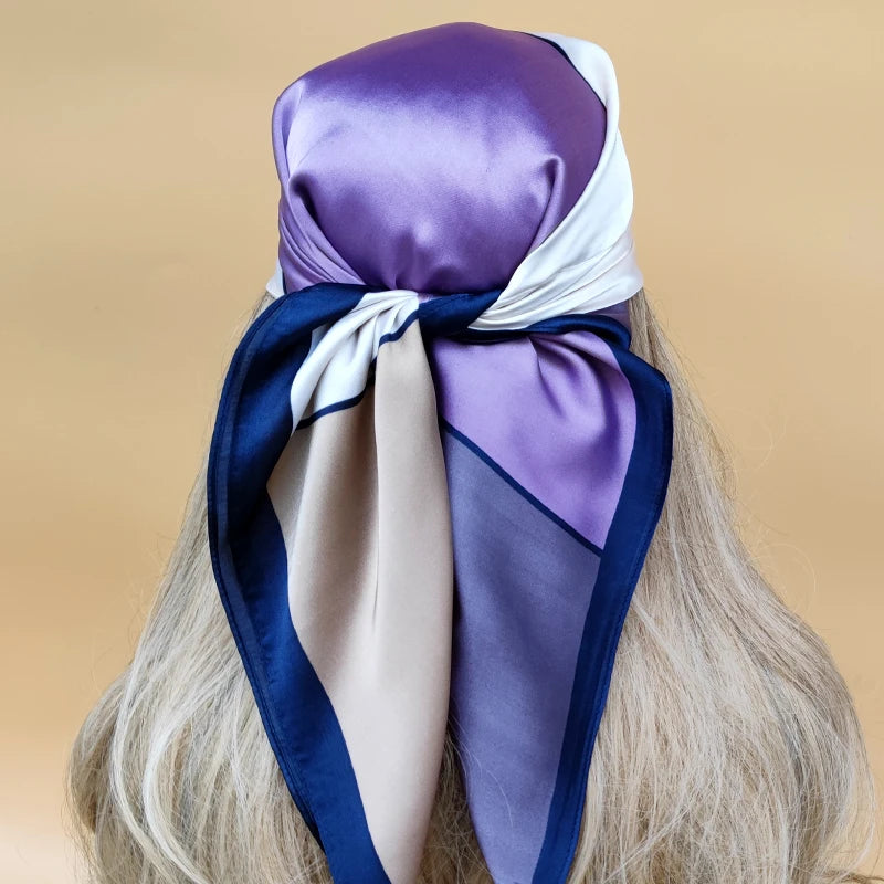 Luxury 70x70cm Silk Hijab | Sunscreen Beach Kerchief for Women | 2024 New Style Headscarf for All Seasons - Smooth Wigs