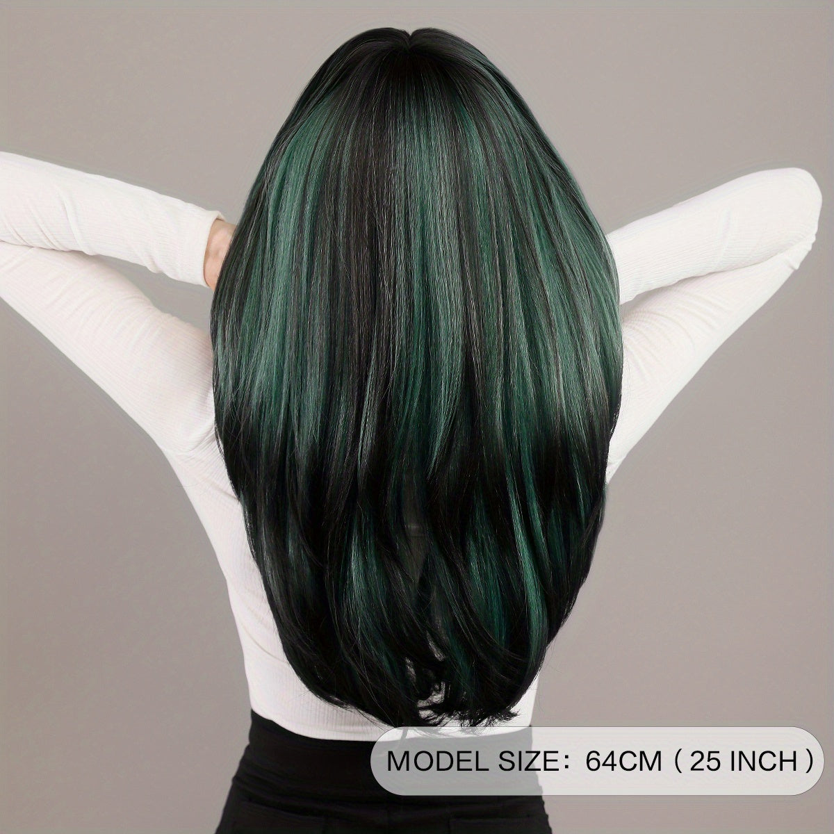 Long Wavy Dark Green Wig For Women Daily Use Natural Synthetic Miidle Part Wigs Layered Heat Resistant Music Festival