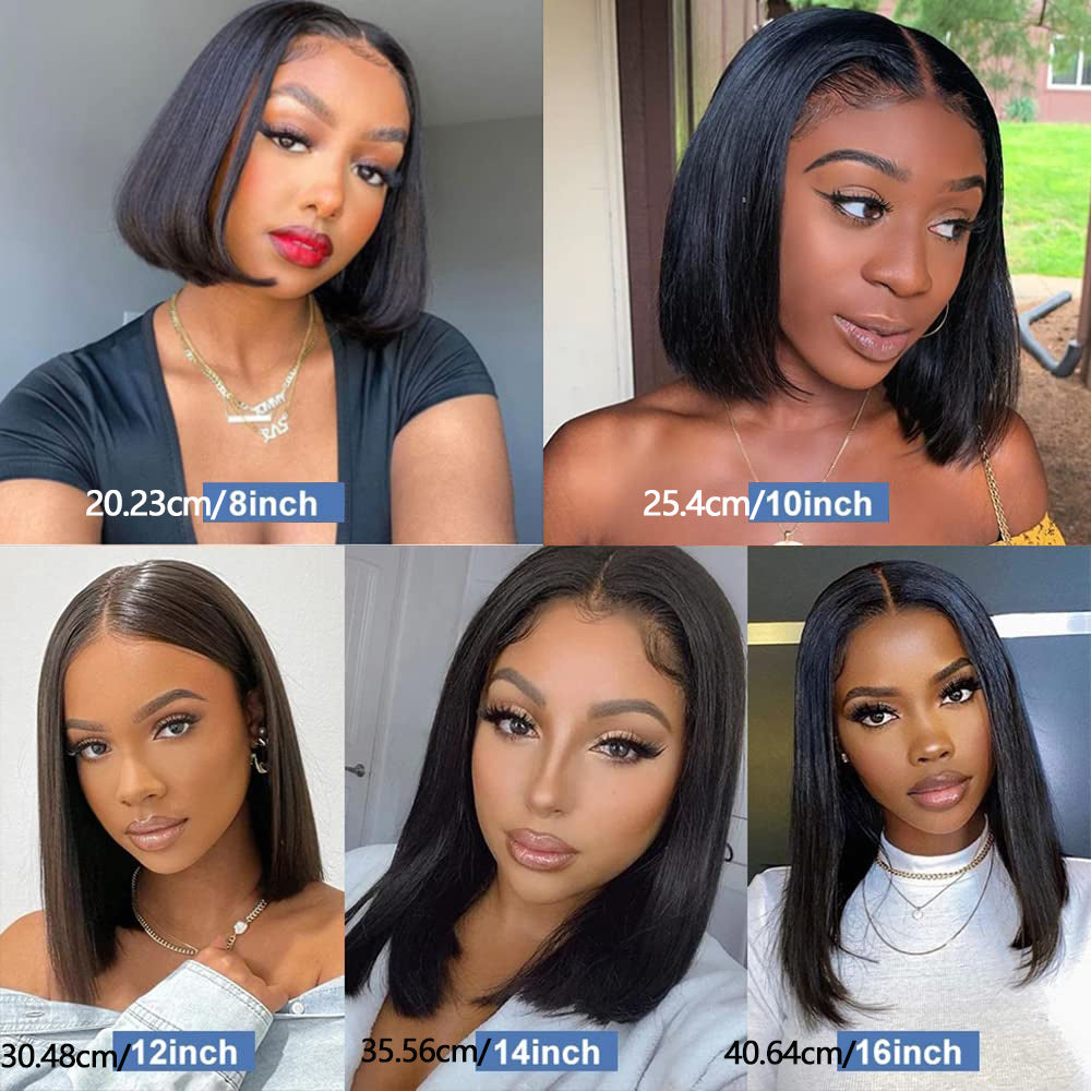Short Straight Bob Hat Wig For Women Human Hair Bucket Hat Wig With Hair Extensions Attached For Women Girl Daily Wear Natural Black BY SMOOTHWIGS