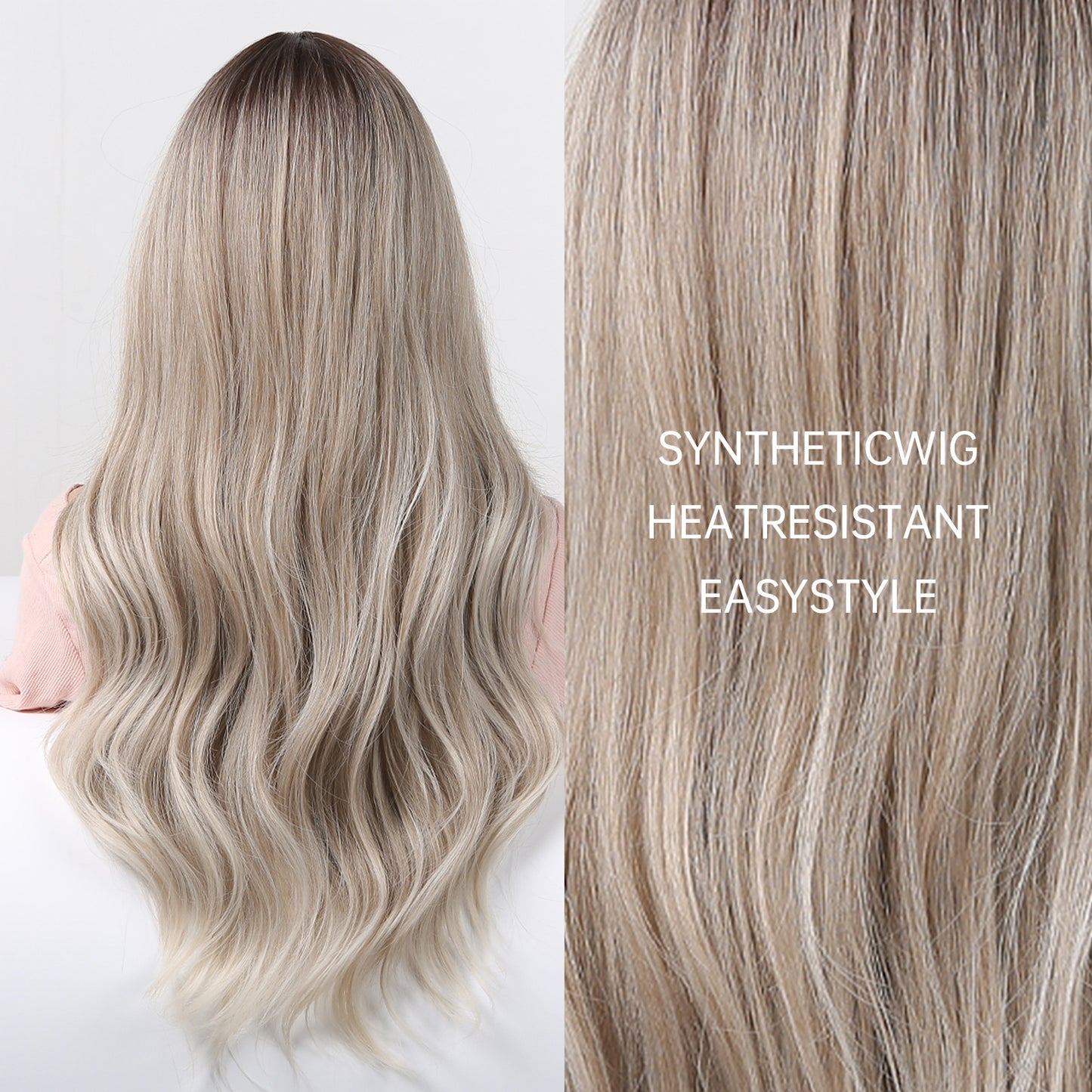 Women's 24 Inch Light Brown Coily Synthetic Wig - Glueless Monofilament Cap, 150% Density, Heat Resistant, Alcohol Free, Hair Volumizing