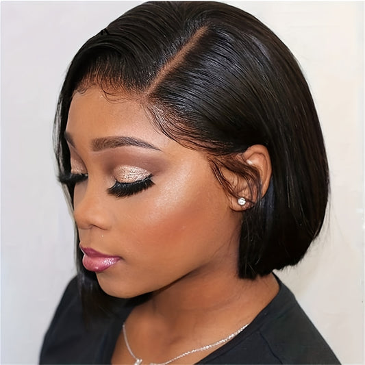 Bone Straight Bob Lace Front Wig - 13x4 Lace Frontal Human Hair Wig With Baby Hair - Pre-Plucked For Women - Perfect For Everyday Wear And Special Occasions