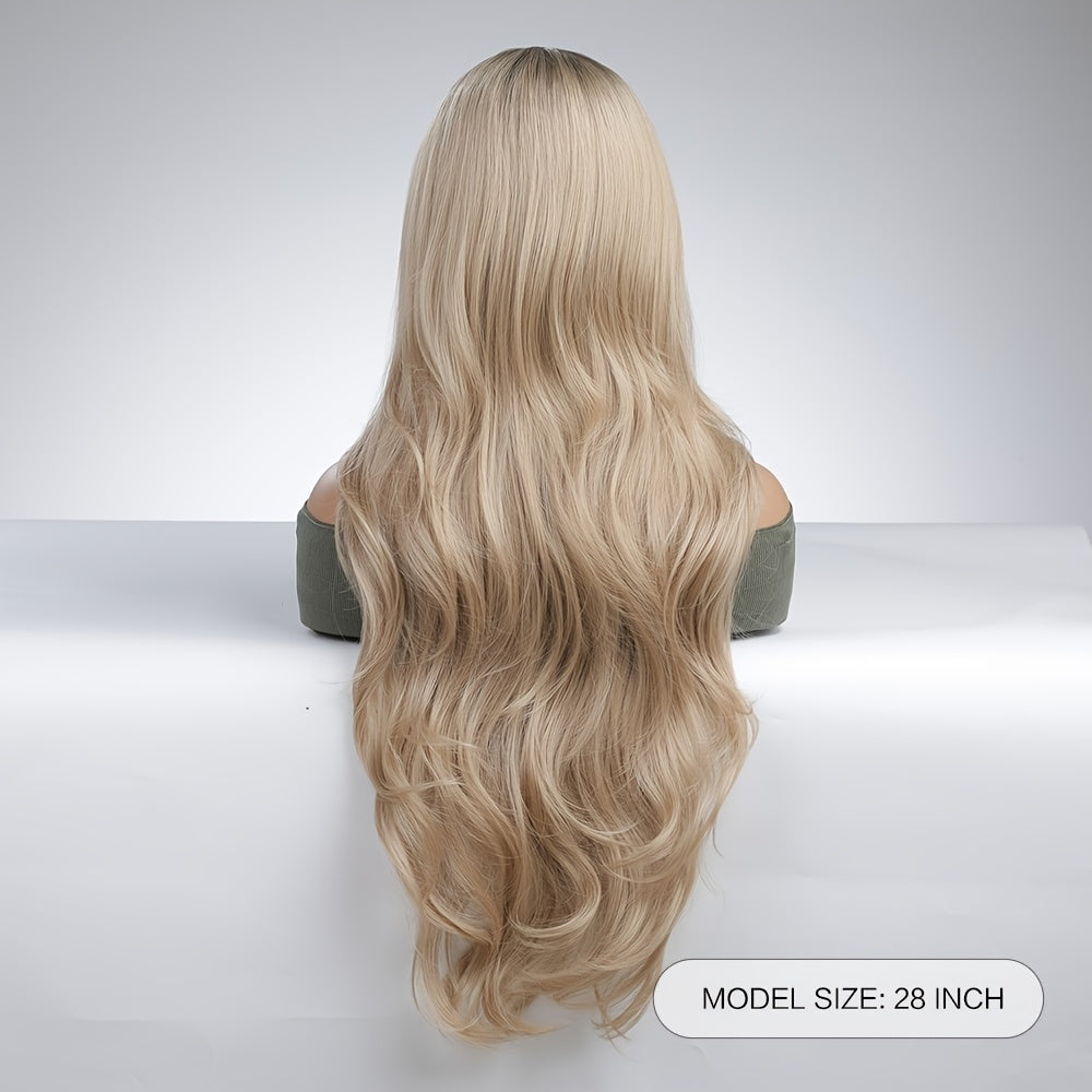 Lace Front Wig Long Wig For Women Loose Wave Middle Part Wig Heat Resistant Synthetic Wig