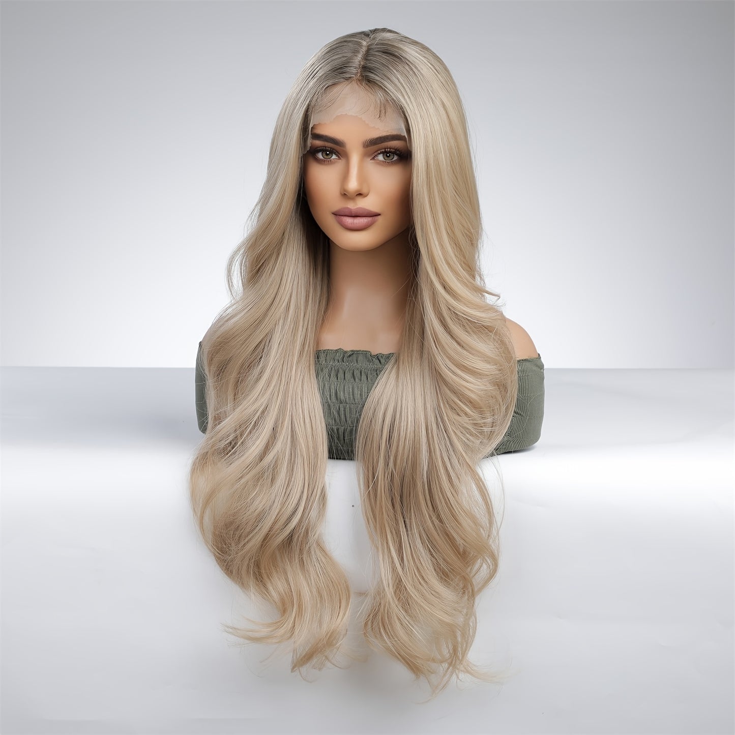 Lace Front Wig Long Wig For Women Loose Wave Middle Part Wig Heat Resistant Synthetic Wig