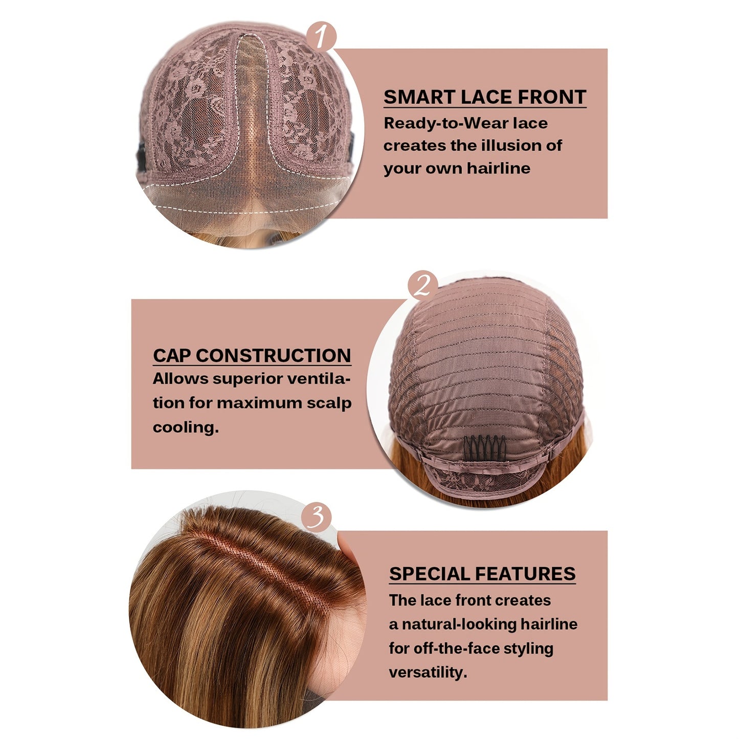 Lace Front Wig Long Wig For Women Loose Wave Middle Part Wig Heat Resistant Synthetic Wig