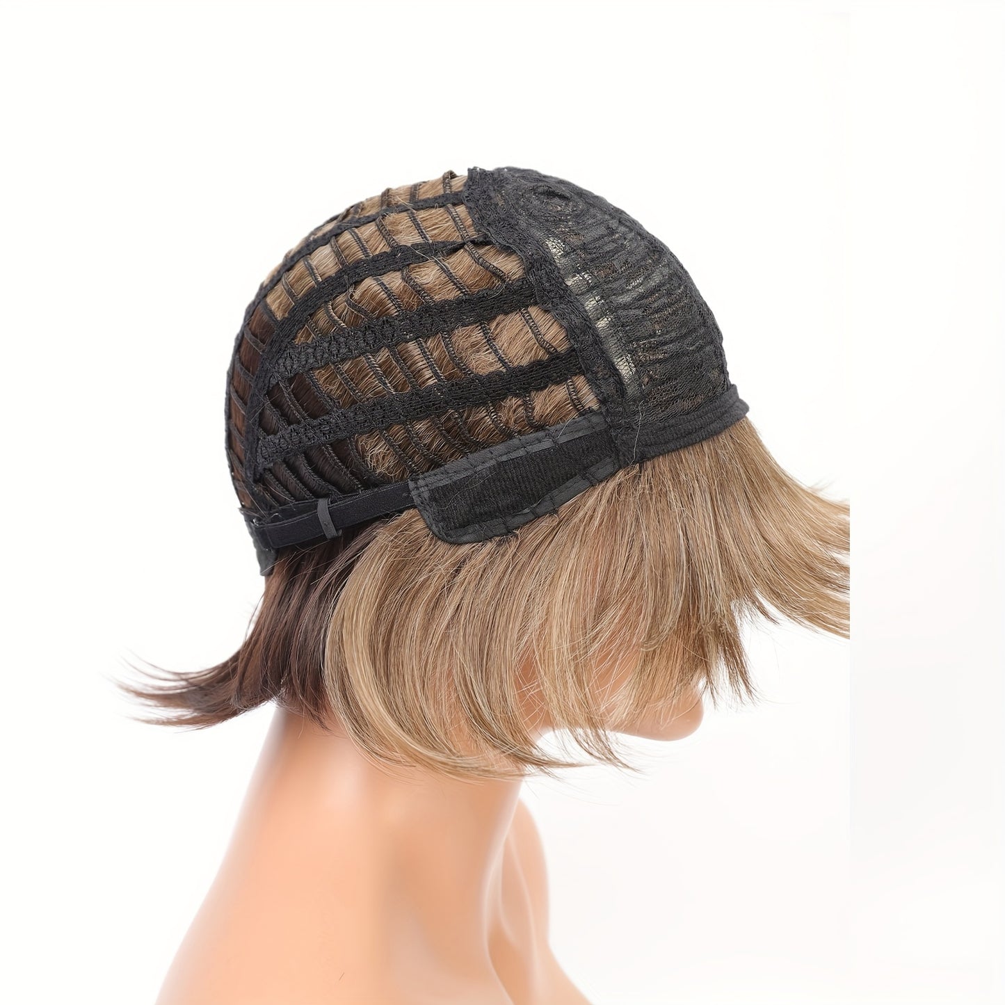 Stylish Highlight Brown Pixie Cut Wig with Bangs - Perfect for Women and Girls - Short Straight Synthetic Non-Lace Wig