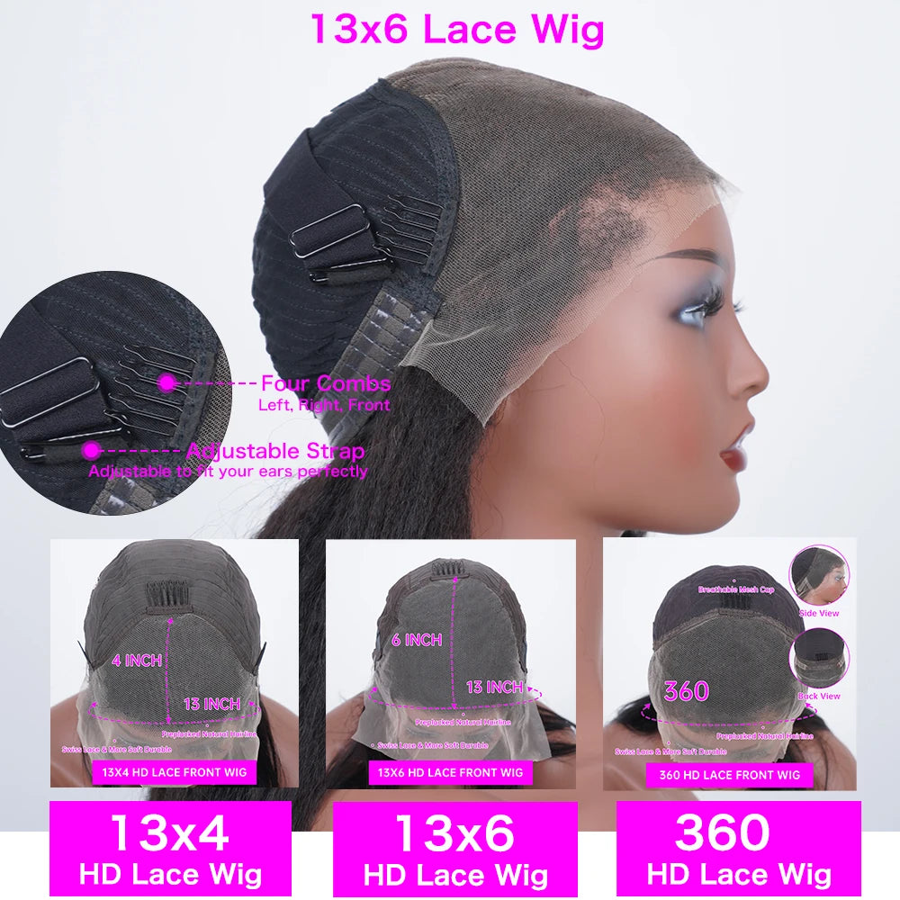 13x4  Straight Lace Front Wig 13x6 Hd Transparent | 30 40 Inch 100% Human Hair Wigs 360 Lace Frontal Wig - Smooth Wigs