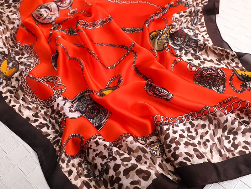 180x90cm Luxury Silk Scarf | Women's Summer Shawl &amp; Beach Wrap | Designer Bandana for Ladies - Smooth Wigs