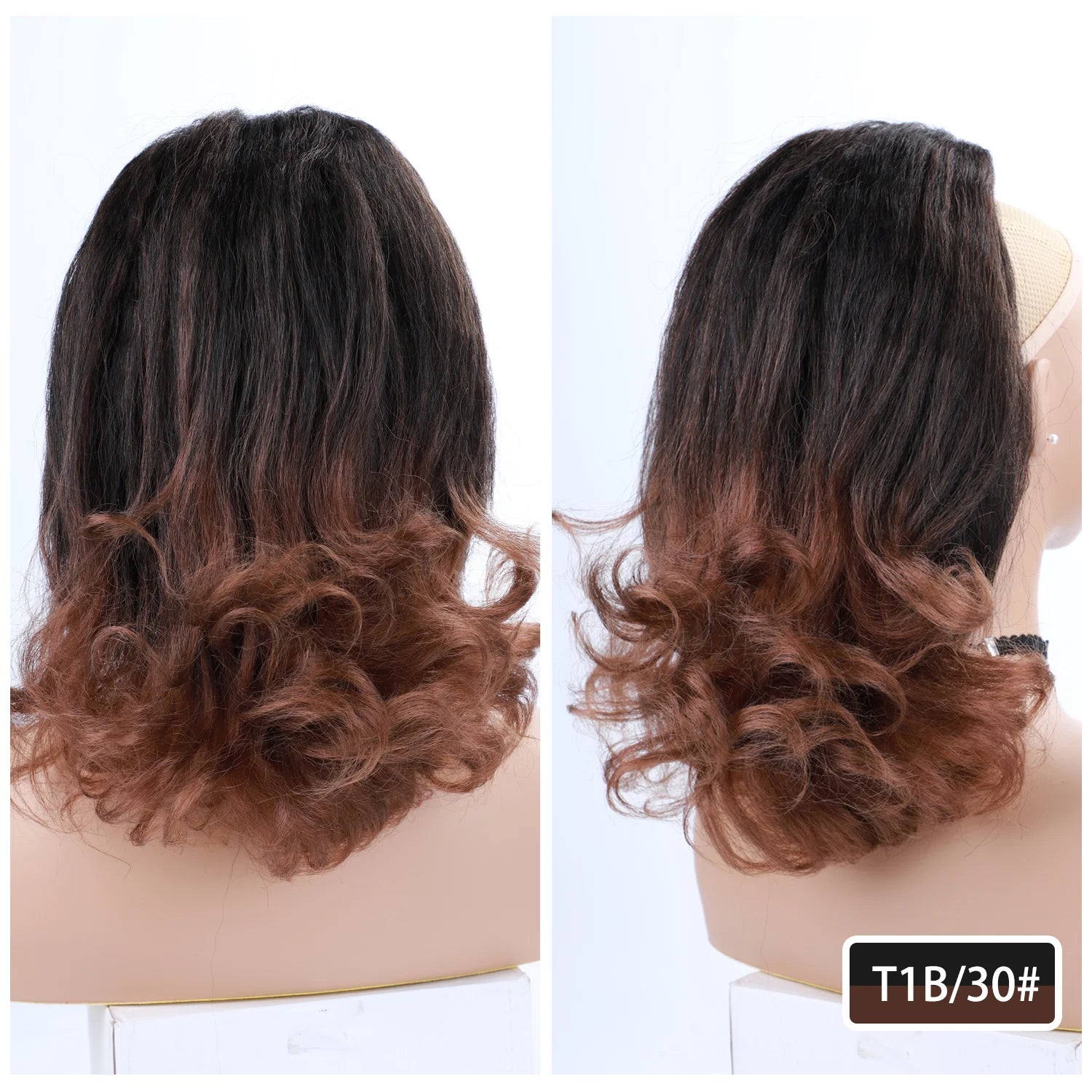 16-Inch Kinky Straight Hairpiece | natural Ponytail Extension with Drawstring &amp; Two Plastic Combs | Easy Wrap-Around Tail Style - Smooth Wigs