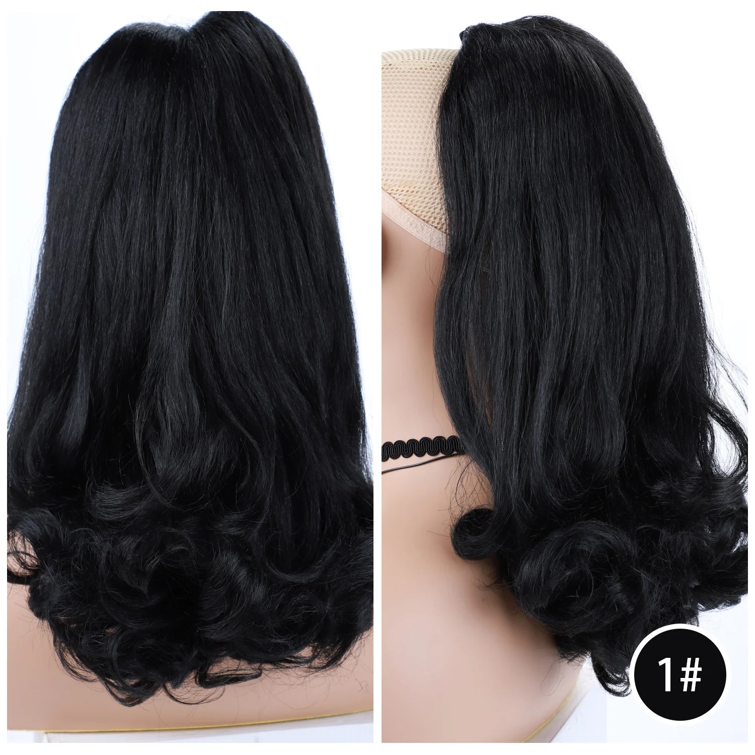 16-Inch Kinky Straight Hairpiece | natural Ponytail Extension with Drawstring &amp; Two Plastic Combs | Easy Wrap-Around Tail Style - Smooth Wigs
