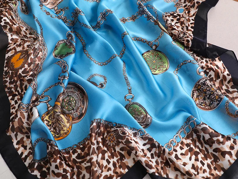 180x90cm Luxury Silk Scarf | Women's Summer Shawl &amp; Beach Wrap | Designer Bandana for Ladies - Smooth Wigs