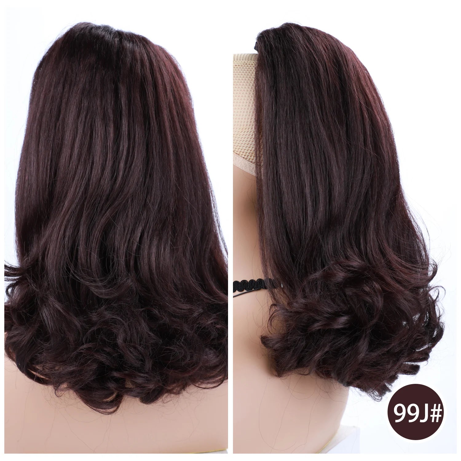 16-Inch Kinky Straight Hairpiece | natural Ponytail Extension with Drawstring &amp; Two Plastic Combs | Easy Wrap-Around Tail Style - Smooth Wigs