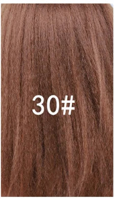 16-Inch Kinky Straight Hairpiece | natural Ponytail Extension with Drawstring &amp; Two Plastic Combs | Easy Wrap-Around Tail Style - Smooth Wigs