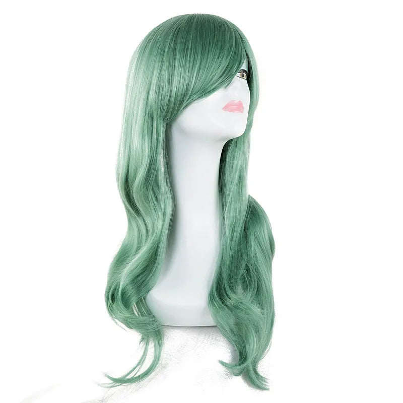 Long Pink Wig | Wig with Red Ribbon & Wig Cap by SmoothWigs - Smooth Wigs
