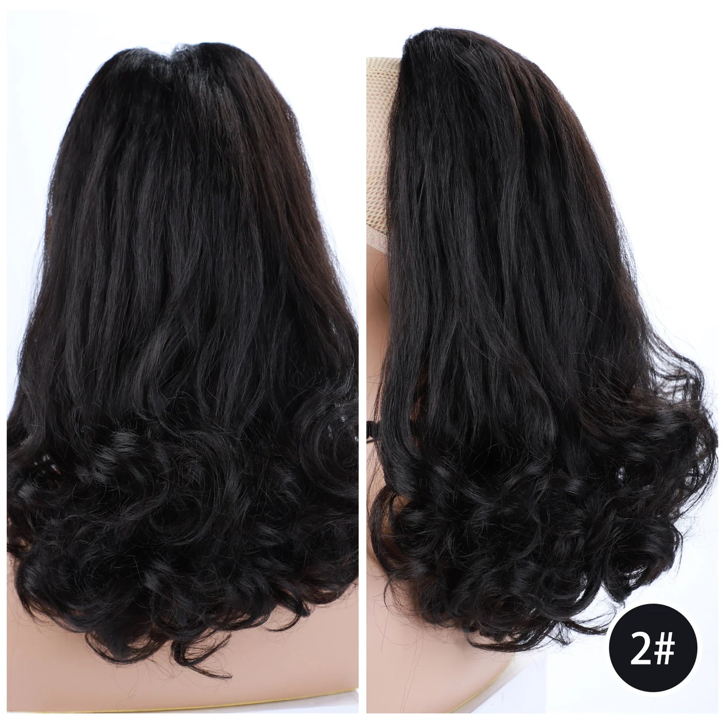 16-Inch Kinky Straight Hairpiece | natural Ponytail Extension with Drawstring &amp; Two Plastic Combs | Easy Wrap-Around Tail Style - Smooth Wigs